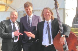 25th October 2015. The New York Jazz Trio on a beautiful Sunday morning at Blenheim Palace in Oxfordshire. Mike, piano, Fred Claridge, drums and Geoff Tooley, double bass, vocals & leader.